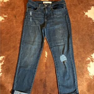 Distressed Blue Jeans